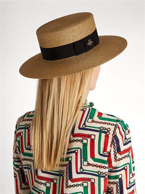 gucci straw boater hat.